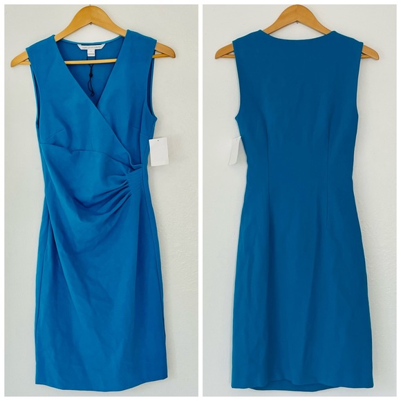 💢SOLD💢 NWT DVF Layne Blue Faux Wrap Dress - Picture 3 of 7